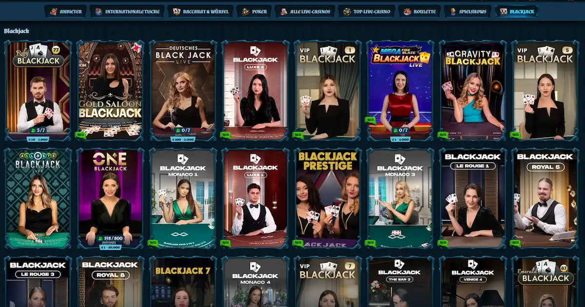 Fambet Live-Blackjack – Professionelle Dealer-Tische mit HD-Stream